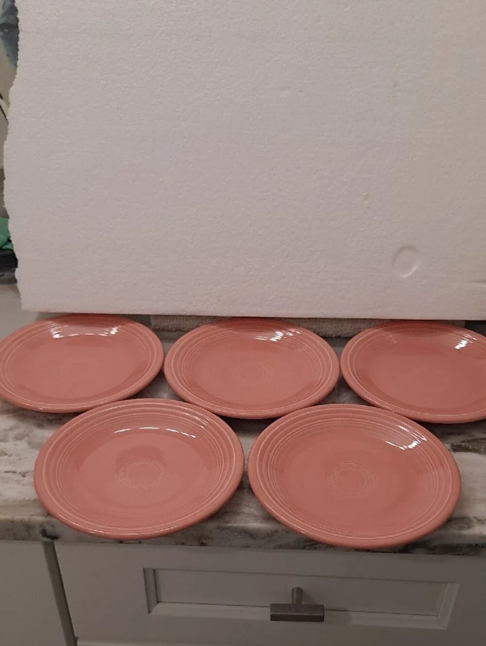Homer Laughlin  FIESTA Coral Pink Dessert Plates and Bowls Set